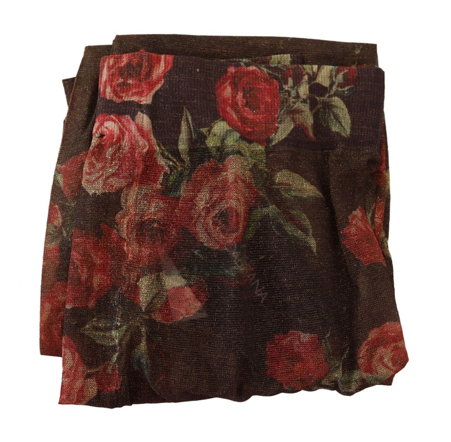 Calze in nylon con stampa floreale nera Dolce &amp; Gabbana