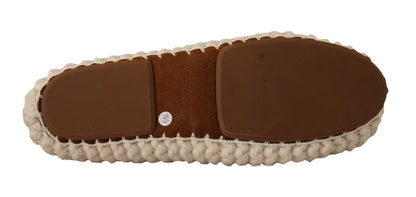 Dolce &amp; Gabbana Ballerine bianche slip-on in maglia di lana