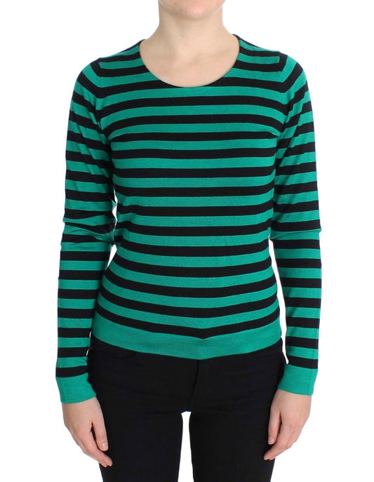 Dolce &amp; Gabbana Maglione in cashmere di seta verde e nero