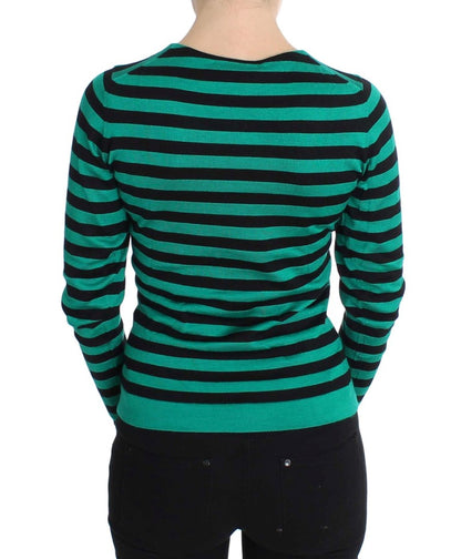 Dolce &amp; Gabbana Maglione in cashmere di seta verde e nero