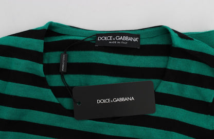 Dolce &amp; Gabbana Maglione in cashmere di seta verde e nero
