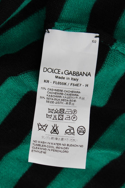 Dolce &amp; Gabbana Maglione in cashmere di seta verde e nero