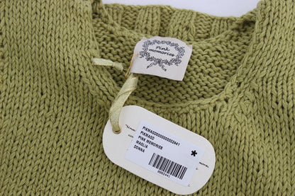 PINK MEMORIES Maglione senza maniche in maglia di misto cotone verde