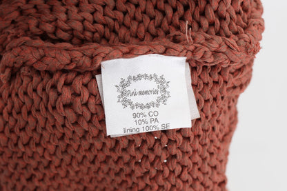 PINK MEMORIES Maglione senza maniche in maglia di misto cotone rosso