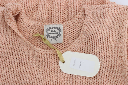 PINK MEMORIES Maglione senza maniche in maglia di misto cotone rosa