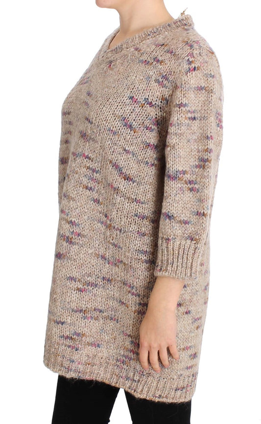 Maglione oversize lavorato a maglia in misto lana beige PINK MEMORIES