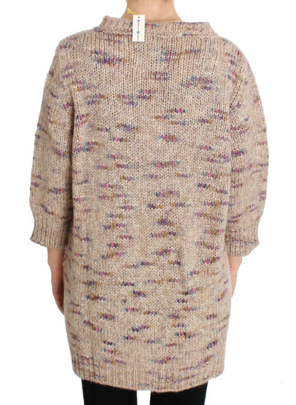 Maglione oversize lavorato a maglia in misto lana beige PINK MEMORIES