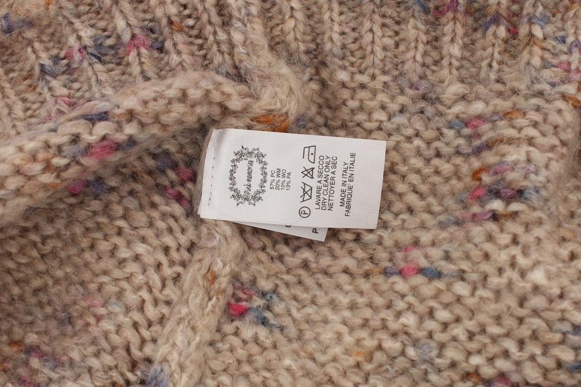 Maglione oversize lavorato a maglia in misto lana beige PINK MEMORIES
