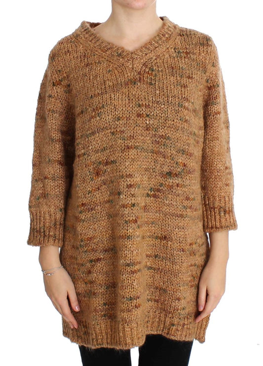 Maglione oversize lavorato a maglia in misto lana marrone PINK MEMORIES