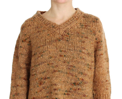Maglione oversize lavorato a maglia in misto lana marrone PINK MEMORIES