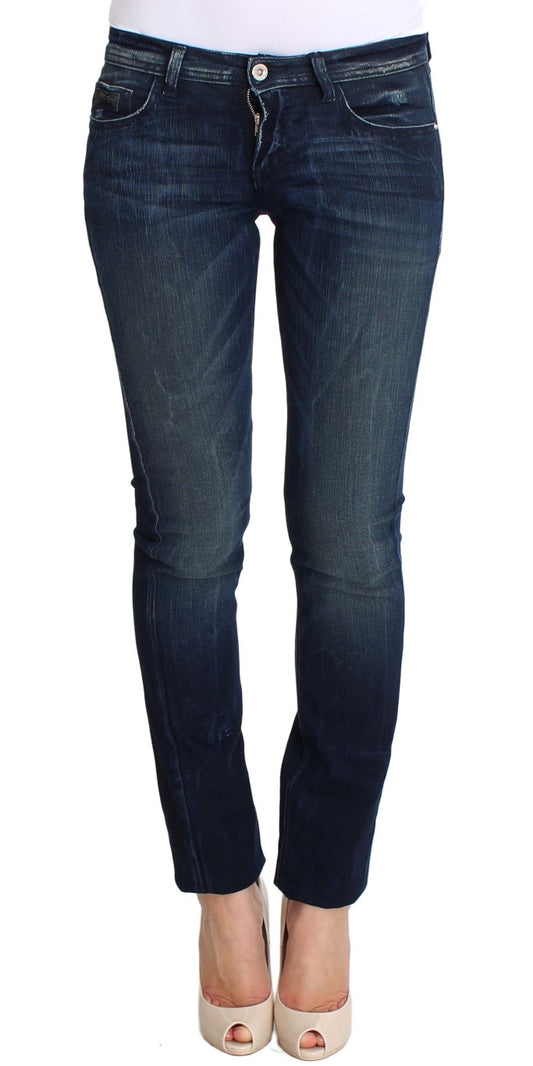 Jeans aderenti slim fit in cotone blu lavato Costume National