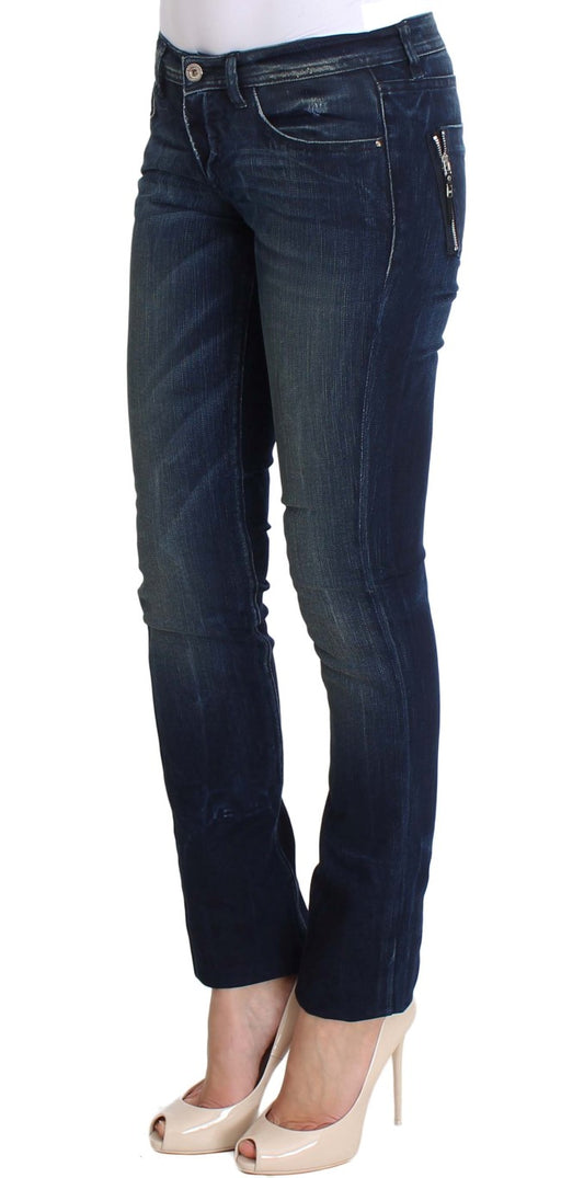 Jeans aderenti slim fit in cotone blu lavato Costume National