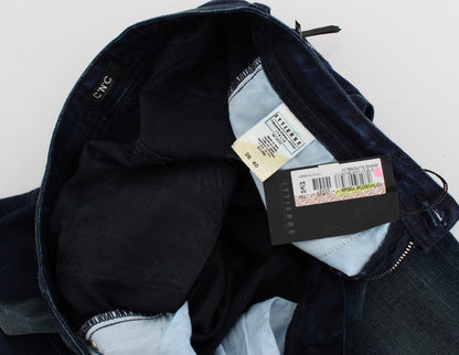 Jeans aderenti slim fit in cotone blu lavato Costume National