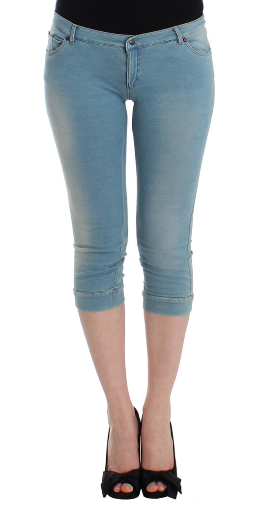 Ermanno Scervino Pantaloni Capri Blu Cropped Jeans