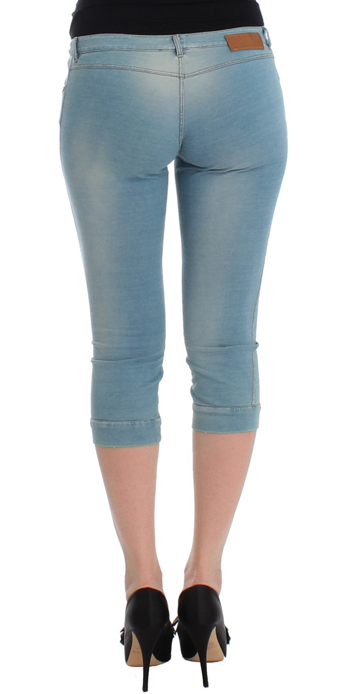 Ermanno Scervino Pantaloni Capri Blu Cropped Jeans