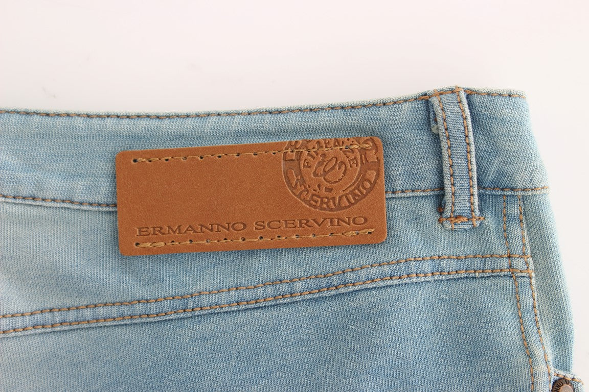 Ermanno Scervino Pantaloni Capri Blu Cropped Jeans