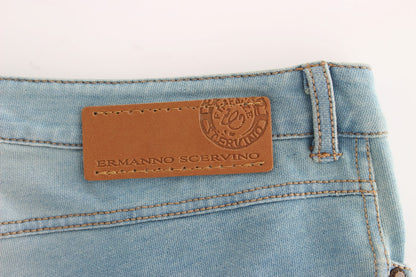 Ermanno Scervino Pantaloni Capri Blu Cropped Jeans