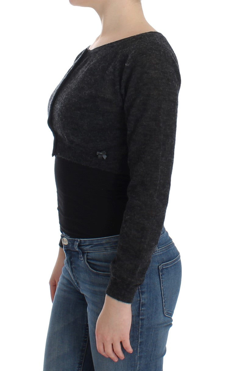 Maglione cardigan in lana grigia Ermanno Scervino