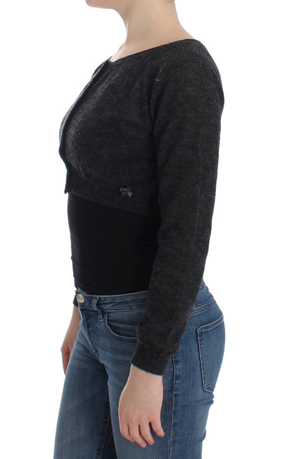 Maglione cardigan in lana grigia Ermanno Scervino