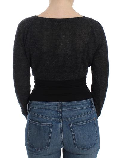 Maglione cardigan in lana grigia Ermanno Scervino