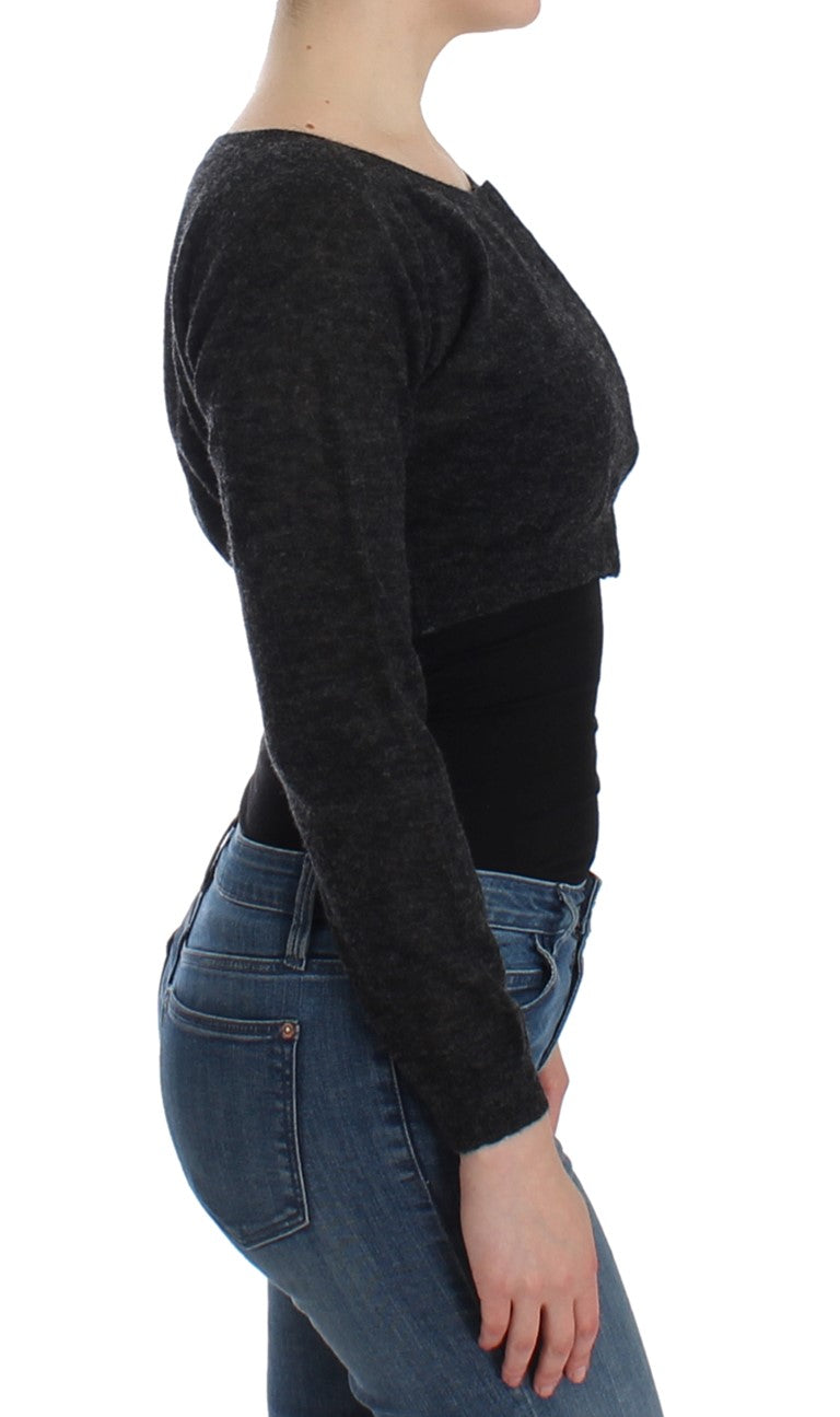Maglione cardigan in lana grigia Ermanno Scervino