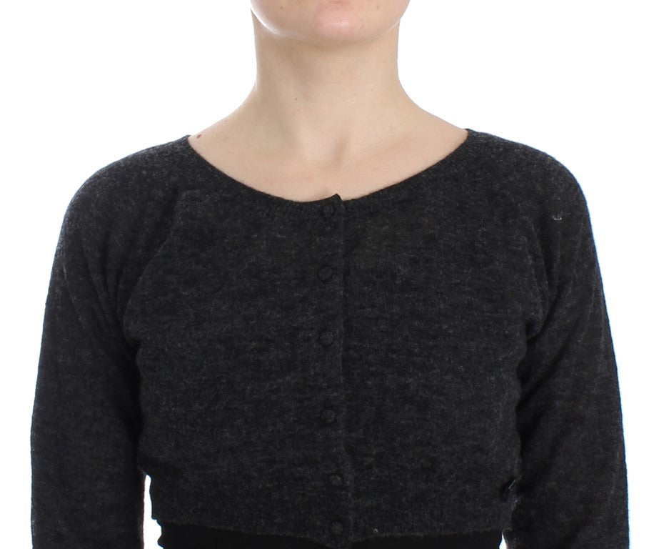 Maglione cardigan in lana grigia Ermanno Scervino