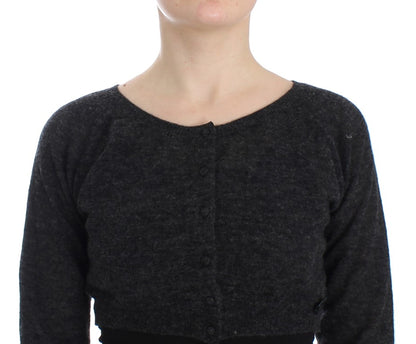 Maglione cardigan in lana grigia Ermanno Scervino