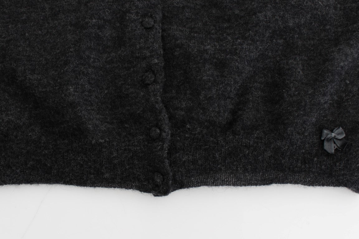 Maglione cardigan in lana grigia Ermanno Scervino