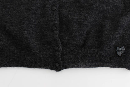 Maglione cardigan in lana grigia Ermanno Scervino