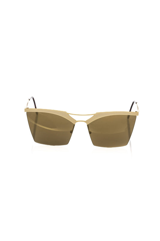 Occhiali da sole da donna Frankie Morello in fibra metallizzata oro