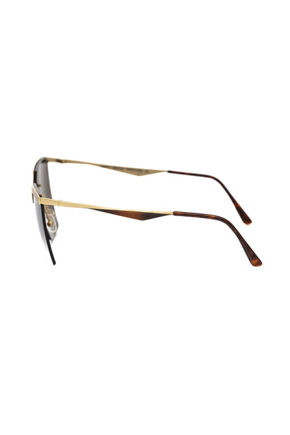 Occhiali da sole da donna Frankie Morello in fibra metallizzata oro