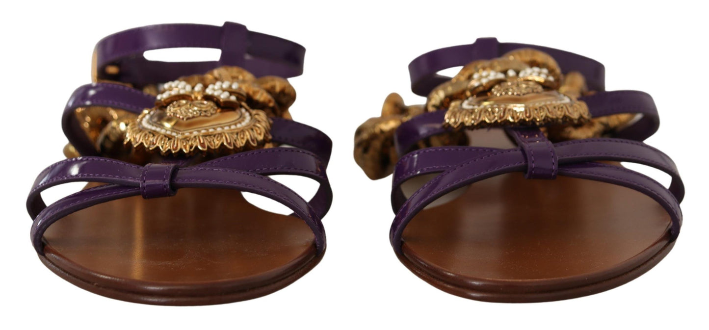 Sandali bassi Devotion in pelle viola Dolce &amp; Gabbana