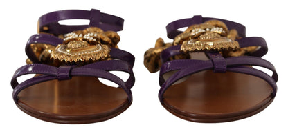 Sandali bassi Devotion in pelle viola Dolce &amp; Gabbana