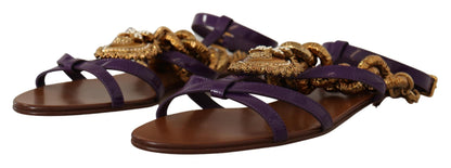 Sandali bassi Devotion in pelle viola Dolce &amp; Gabbana
