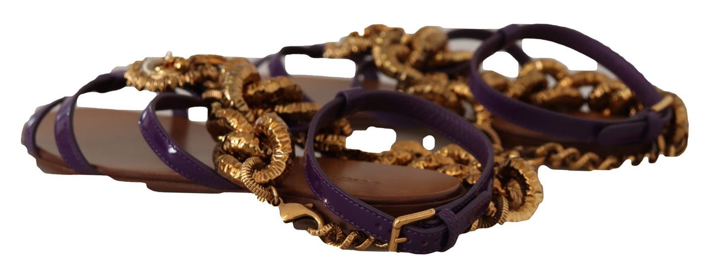 Sandali bassi Devotion in pelle viola Dolce &amp; Gabbana