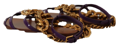 Sandali bassi Devotion in pelle viola Dolce &amp; Gabbana