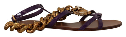 Sandali bassi Devotion in pelle viola Dolce &amp; Gabbana