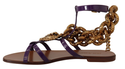 Sandali bassi Devotion in pelle viola Dolce &amp; Gabbana
