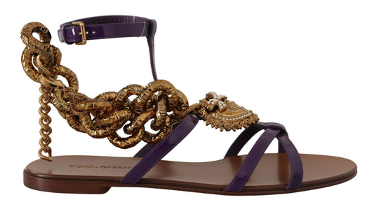 Sandali bassi Devotion in pelle viola Dolce &amp; Gabbana