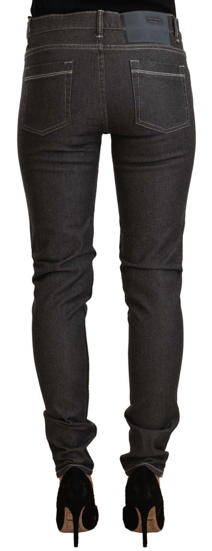 Jeans aderenti slim fit in denim a vita bassa neri Acht