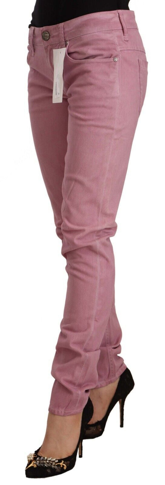 Jeans skinny da donna in cotone rosa Acht slim fit