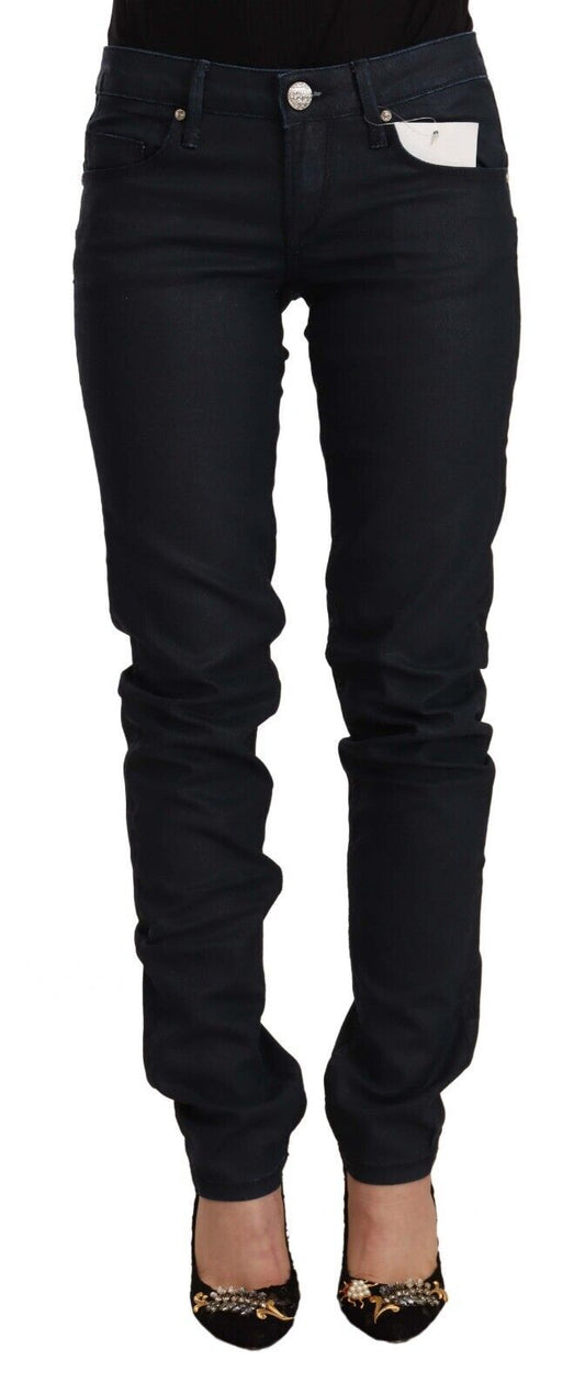 Jeans slim fit a vita bassa in cotone nero Acht