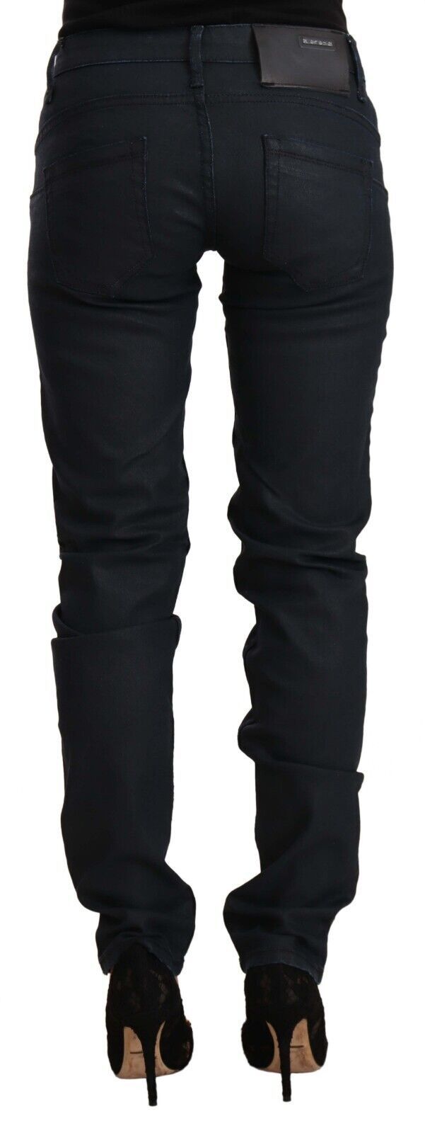 Jeans slim fit a vita bassa in cotone nero Acht