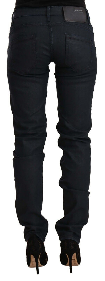 Jeans slim fit a vita bassa in cotone nero Acht