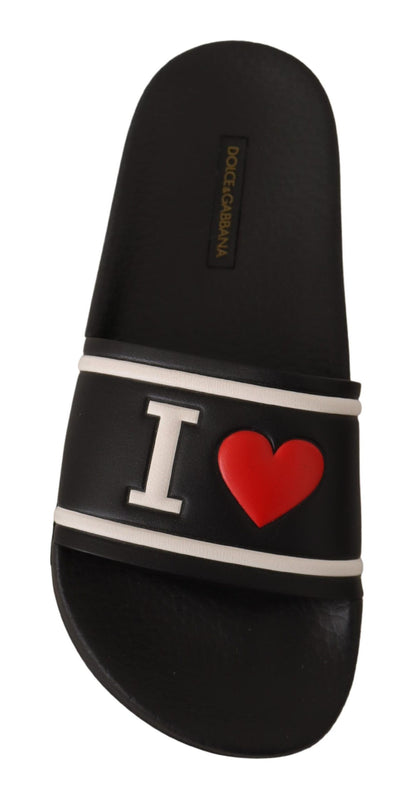 Sandali Dolce &amp; Gabbana in pelle nera I Love D&amp;G