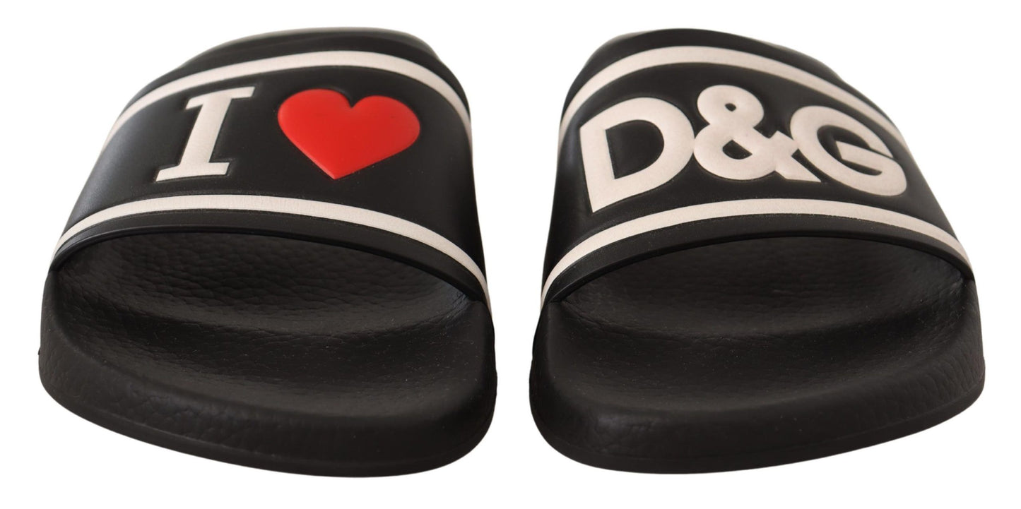 Sandali Dolce &amp; Gabbana in pelle nera I Love D&amp;G