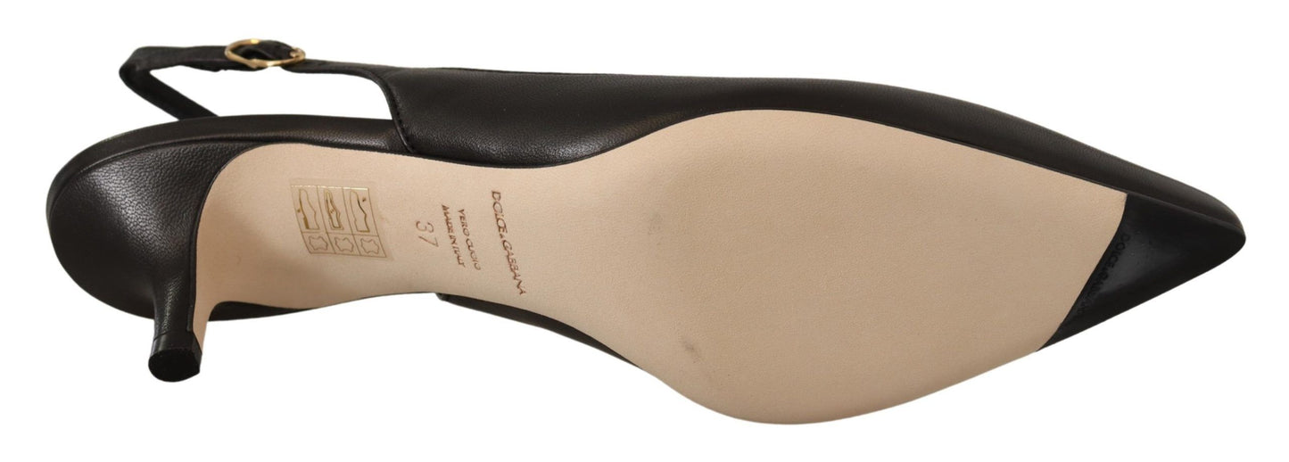 Scarpe con tacco e décolleté in pelle nera Dolce &amp; Gabbana