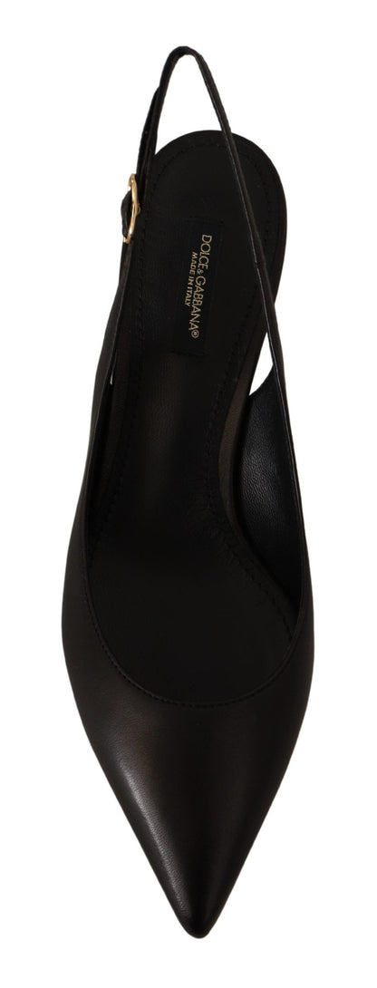 Scarpe con tacco e décolleté in pelle nera Dolce &amp; Gabbana
