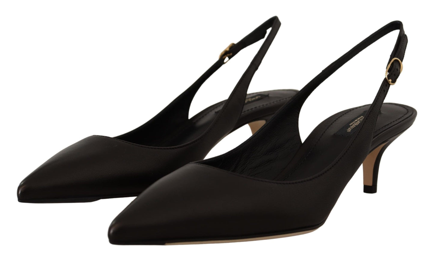Scarpe con tacco e décolleté in pelle nera Dolce &amp; Gabbana