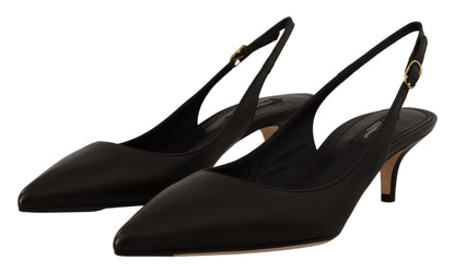 Scarpe con tacco e décolleté in pelle nera Dolce &amp; Gabbana
